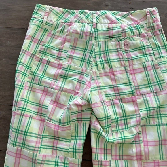 Lilly Pulitzer Madras Summer Pants Defined! Pinks + Greens + White Sz 6 - Picture 11 of 16